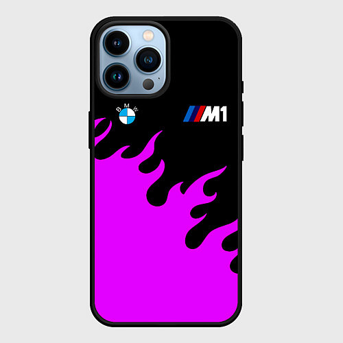 Чехол iPhone 14 Pro Max BMW flame / 3D-Черный – фото 1