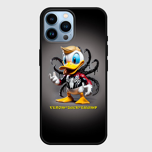 Чехол iPhone 14 Pro Max Venom-Duck-Trump joke / 3D-Черный – фото 1