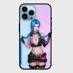 Чехол для iPhone 14 Pro Max League of Legends - Jinx, цвет: 3D-черный