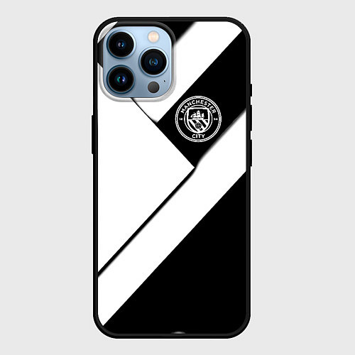 Чехол iPhone 14 Pro Max Манчестер Юнайтед геометрия / 3D-Черный – фото 1