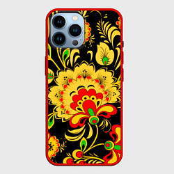 Чехол для iPhone 14 Pro Max Хохлома, цвет: 3D-красный
