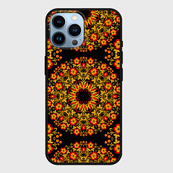Чехол для iPhone 14 Pro Max Хохлома Роспись, цвет: 3D-черный
