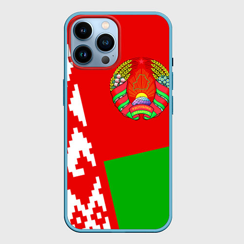 Чехол iPhone 14 Pro Max Патриот Беларуси / 3D-Голубой – фото 1