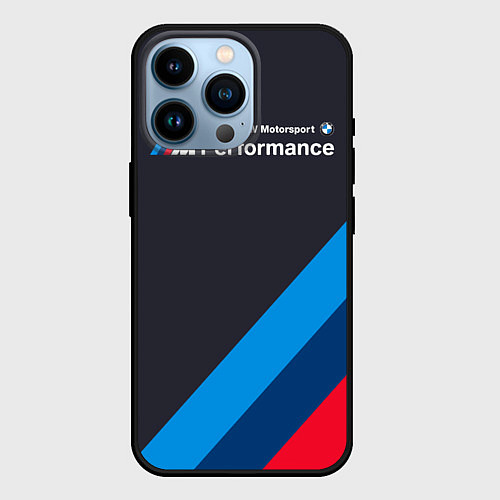 Чехол iPhone 14 Pro BMW M Performance / 3D-Черный – фото 1