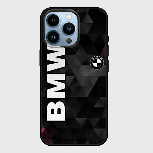 Чехол iPhone 14 Pro BMW: Polygon / 3D-Черный – фото 1