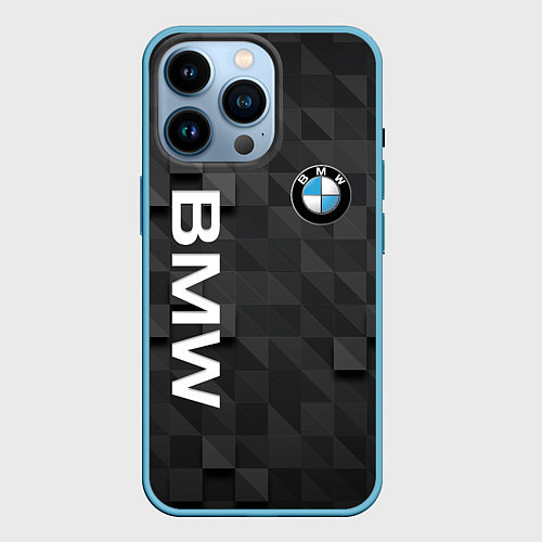 Чехол iPhone 14 Pro BMW / 3D-Голубой – фото 1