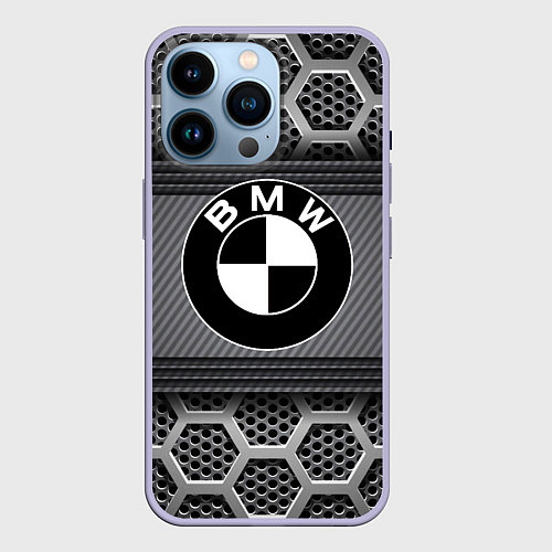 Чехол iPhone 14 Pro BMW / 3D-Светло-сиреневый – фото 1