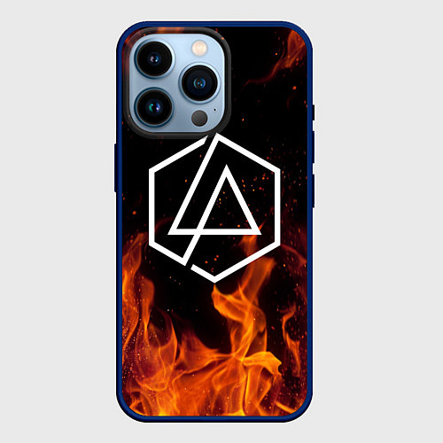 Чехол iPhone 14 Pro LINKIN PARK / 3D-Тёмно-синий – фото 1