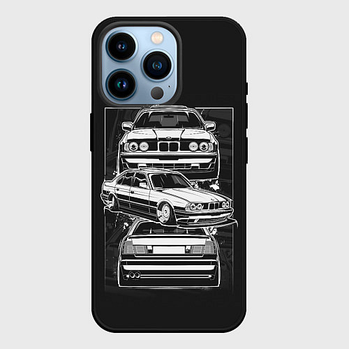 Чехол iPhone 14 Pro BMW / 3D-Черный – фото 1