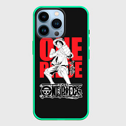Чехол для iPhone 14 Pro One Piece Luffy, цвет: 3D-мятный