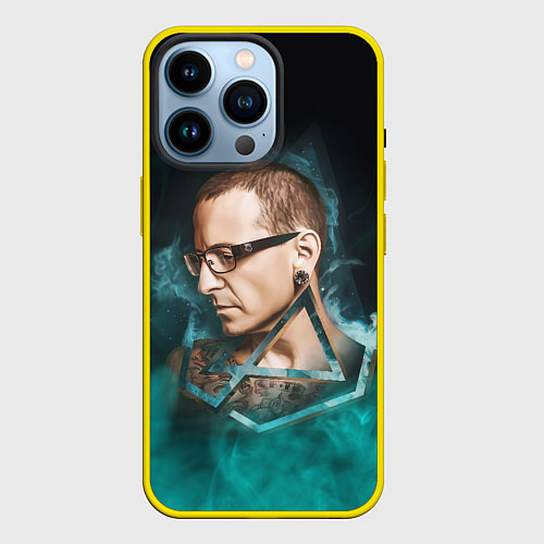 Чехол iPhone 14 Pro CHESTER LINKIN PARK ЛИНКИН ПАРК Z / 3D-Желтый – фото 1