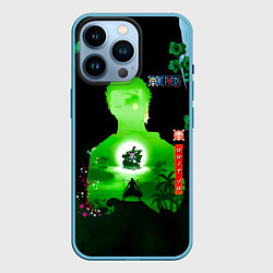 Чехол для iPhone 14 Pro Зоро One Piece Большой куш, цвет: 3D-голубой