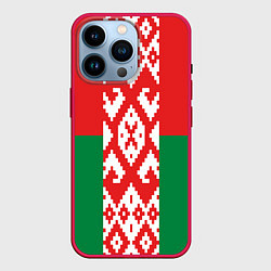 Чехол для iPhone 14 Pro Белоруссия, цвет: 3D-малиновый