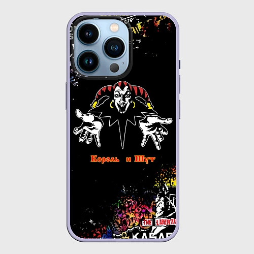 Чехол iPhone 14 Pro Лого рок групп / 3D-Светло-сиреневый – фото 1