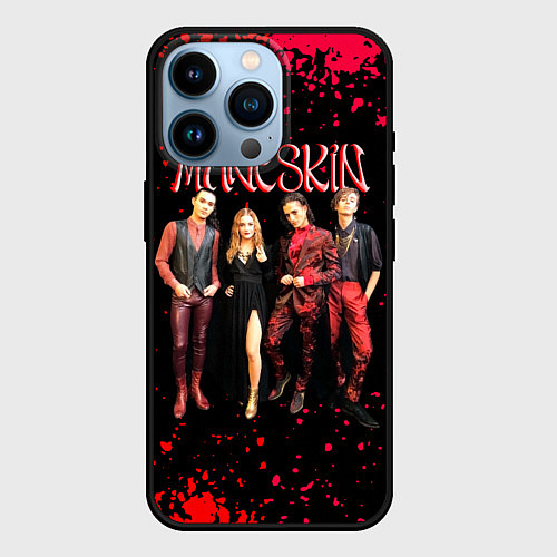 Чехол iPhone 14 Pro Maneskin Лунный свет, рок - группа / 3D-Черный – фото 1