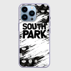 Чехол для iPhone 14 Pro Южный парк - персонажи и логотип South Park, цвет: 3D-светло-сиреневый
