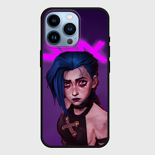 Чехол iPhone 14 Pro ARCANE League Of Legends JINX / 3D-Черный – фото 1