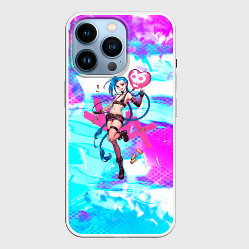 Чехол iPhone 14 Pro JINX ДЖИНКС NEON / 3D-Белый – фото 1