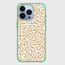 Чехол для iPhone 14 Pro Абстрактный лабиринт, цвет: 3D-мятный