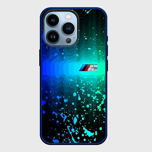Чехол iPhone 14 Pro BMW M Performance / 3D-Тёмно-синий – фото 1
