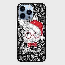 Чехол для iPhone 14 Pro Это мой год! Кролик в красной шапке, цвет: 3D-черный
