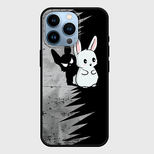 Чехол iPhone 14 Pro Теневой зайка / 3D-Черный – фото 1