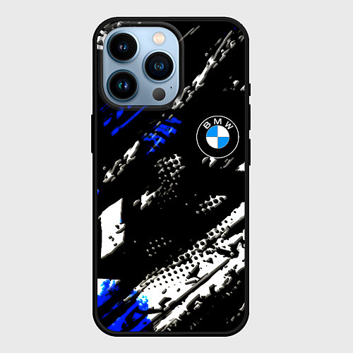 Чехол iPhone 14 Pro BMW stripes color auto sport / 3D-Черный – фото 1