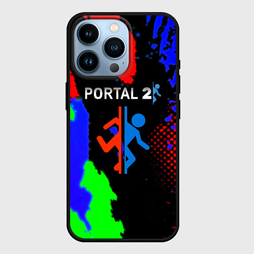 Чехол iPhone 14 Pro Portal 2 краски сочные текстура / 3D-Черный – фото 1