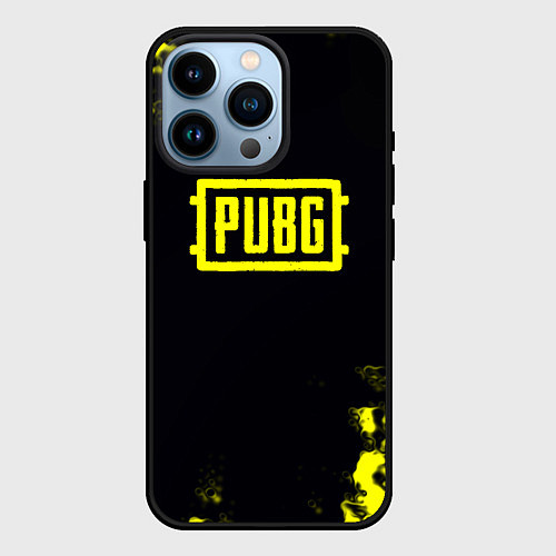 Чехол iPhone 14 Pro Pubg краски абстракция / 3D-Черный – фото 1