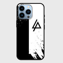 Чехол для iPhone 14 Pro Linkin park краски чёрнобелый, цвет: 3D-черный