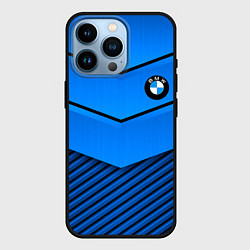 Чехол для iPhone 14 Pro BMW geometry blue, цвет: 3D-черный