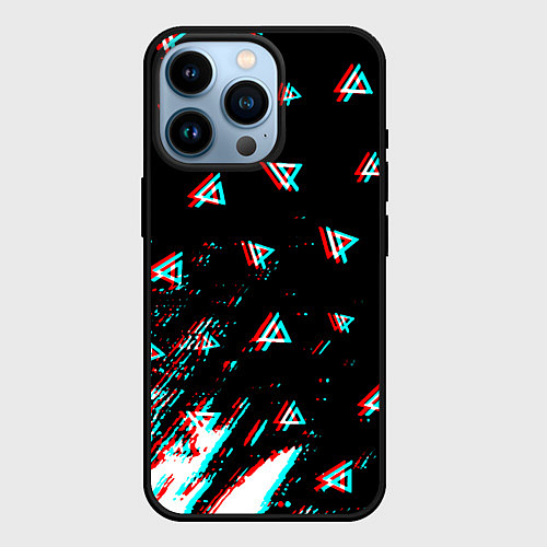 Чехол iPhone 14 Pro Linkin park glitch patern / 3D-Черный – фото 1