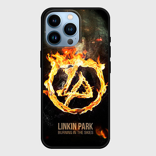 Чехол iPhone 14 Pro Linkin Park: Burning the skies / 3D-Черный – фото 1