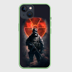 Чехол для iPhone 14 STALKER: Red Sun, цвет: 3D-салатовый