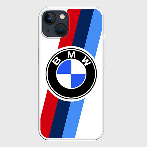 Чехол iPhone 14 BMW M: White Sport / 3D-Белый – фото 1