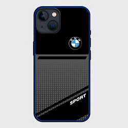 Чехол для iPhone 14 BMW SPORT БМВ СПОРТ, цвет: 3D-тёмно-синий