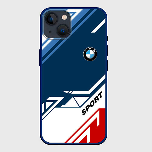 Чехол iPhone 14 BMW SPORT / 3D-Тёмно-синий – фото 1