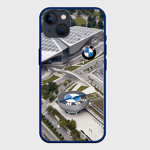 Чехол iPhone 14 BMW city / 3D-Тёмно-синий – фото 1