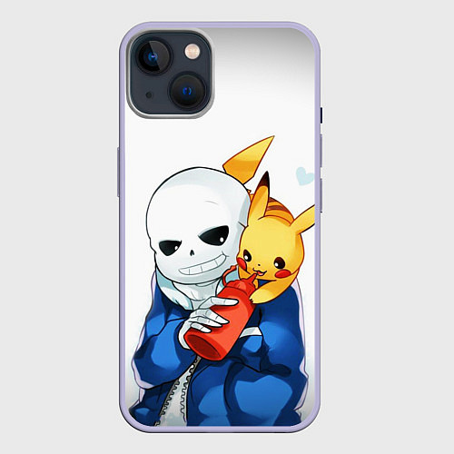Чехол iPhone 14 UNDERTALE / 3D-Светло-сиреневый – фото 1