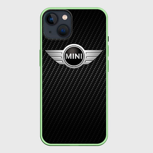 Чехол iPhone 14 MINI COOPER CARBON / 3D-Салатовый – фото 1