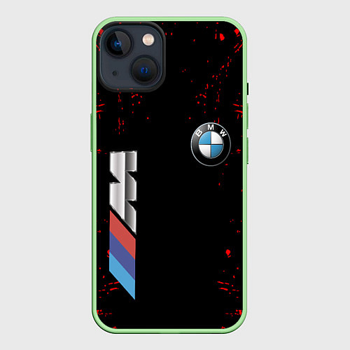 Чехол iPhone 14 BMW / 3D-Салатовый – фото 1