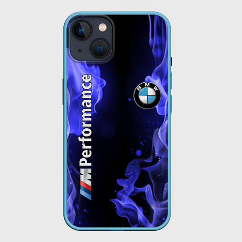 Чехол iPhone 14 BMW / 3D-Голубой – фото 1