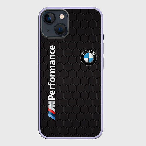 Чехол iPhone 14 BMW / 3D-Светло-сиреневый – фото 1