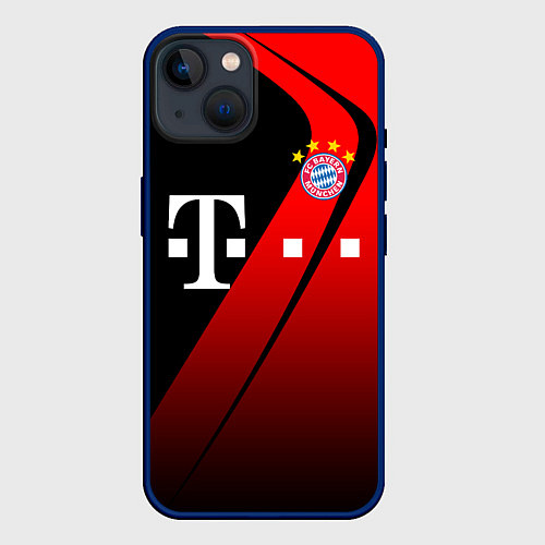 Чехол iPhone 14 FC Bayern Munchen Форма / 3D-Тёмно-синий – фото 1