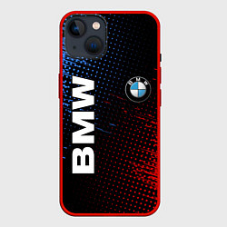 Чехол для iPhone 14 BMW ТЕКСТУРА, цвет: 3D-красный