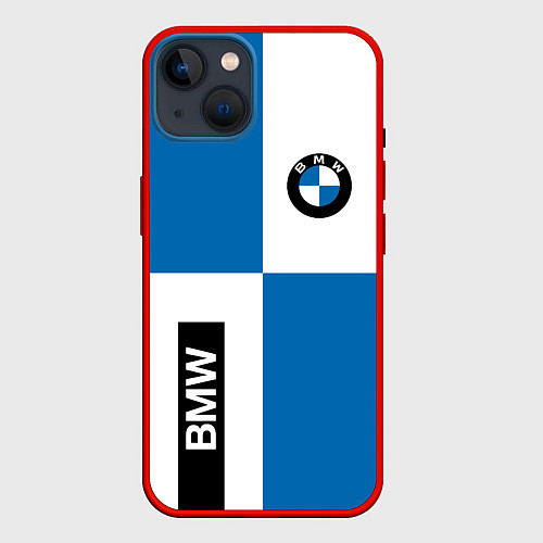 Чехол iPhone 14 BMW / 3D-Красный – фото 1