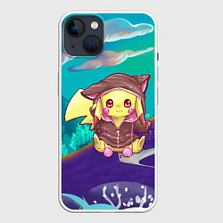 Чехол для iPhone 14 Покемон в костюме, цвет: 3D-белый