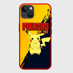 Чехол для iPhone 14 PIKACHU PIKA PIKA ПИКАЧУ, цвет: 3D-красный
