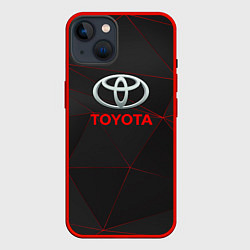 Чехол для iPhone 14 Toyota Тонкие линии неона, цвет: 3D-красный