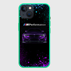 Чехол для iPhone 14 BMW M4 PERFORMANCE, цвет: 3D-мятный